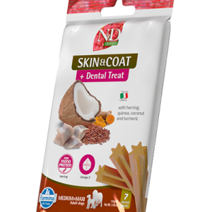 TREAT ND QUINOA DOG SKIN COAT HERRING 100g ADULT MED/MAX - лакомство