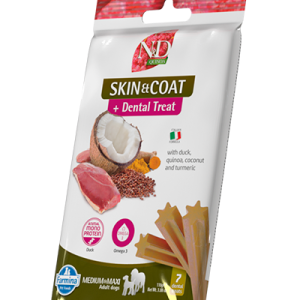 TREAT ND QUINOA DOG SKIN COAT DUCK 100g ADULT MED/MAX - лакомство