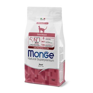 MONO CAT Sterilised Beef 1.5 кг – Суха храна за кастрирани котки с телешко
